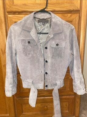 Proenza Schouler for Target Suede Button Belted Jacket - Light Gray